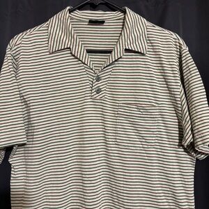 Patagonia Organic Cotton Pocket Polo Shirt Striped Mens Medium M‎ Outdoor